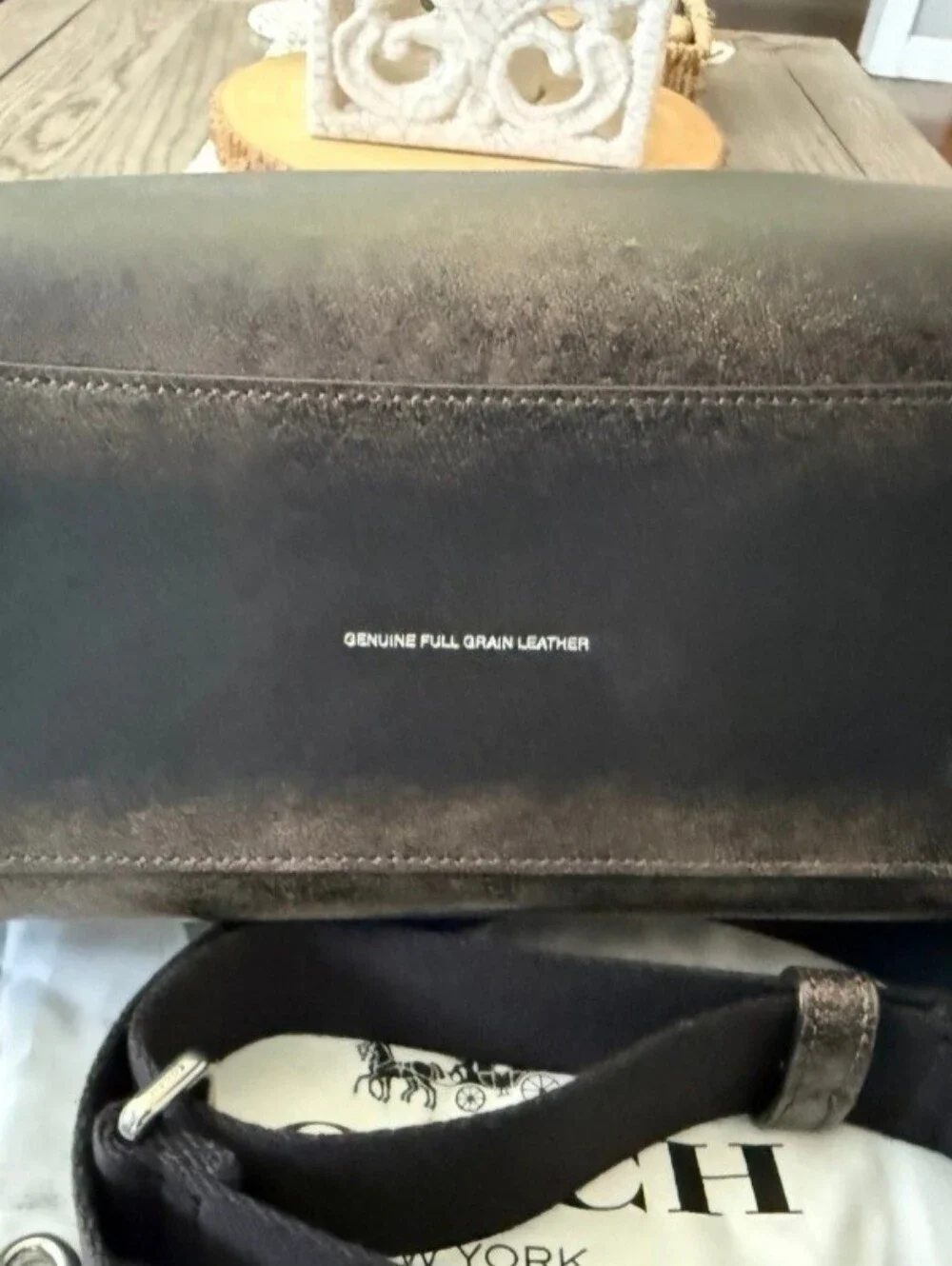 Coach Black Brown Loved Leather Tote 26